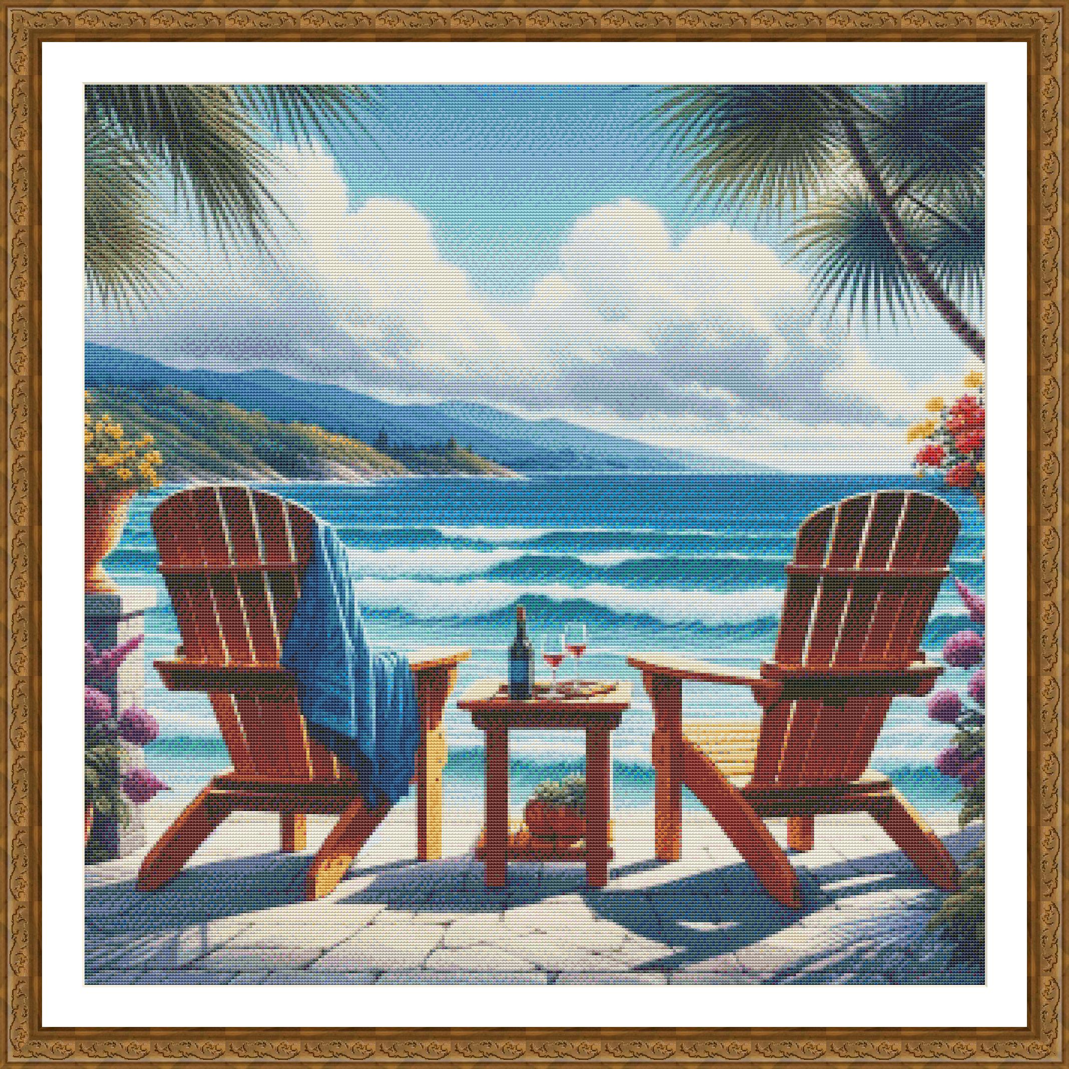 PDF Beach Vacation Counted Cross Stitch Pattern Seascape Digital Cross ...