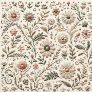 PDF Floral Motifs Counted Cross Stitch Pattern Digital X-stitch chart Vintage Instant Download Digital format