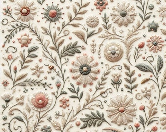 PDF Floral Motifs Counted Cross Stitch Pattern Digital X-stitch chart Vintage Instant Download Digital format