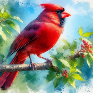 PDF Red Northern Cardinal Bird Cross Stitch Pattern Digital Cross Stitch Chart PDF Cross Stitch Pattern