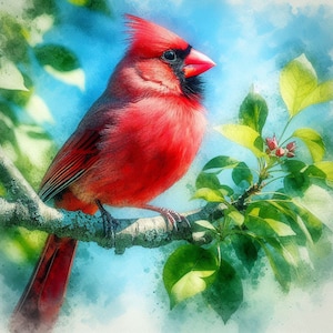 PDF Red Northern Cardinal Bird Cross Stitch Pattern Digital Cross Stitch Chart PDF Cross Stitch Pattern