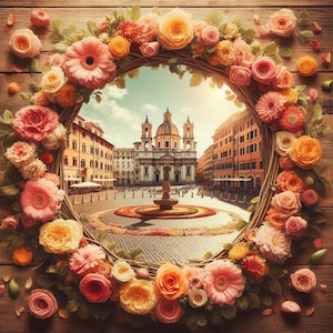 PDF Italy Rome Counted Cross Stitch Pattern, City Landscape Instant Download Digital format