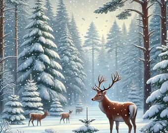 PDF Winter Snowy Forest, Counted Cross Stitch Pattern, Winter Landscape, Trees in Snow, Christmas pattern, Instant Download Digital chart