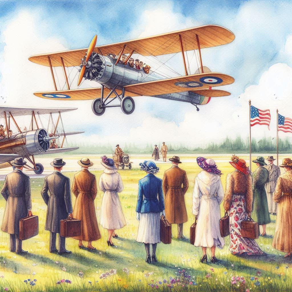 PDF Vintage Airport, Counted Cross Stitch Pattern, Old Airplane, Summer Field, City Landscape, People, Instant Download, Digital Chart