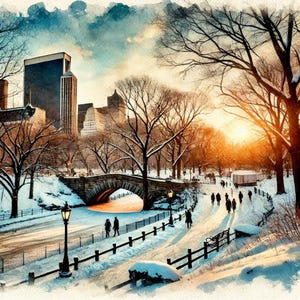 PDF Winter Central Park, motif point de croix compté, New York, Times Square, paysage urbain, téléchargement immédiat, carte numérique, Manhattan