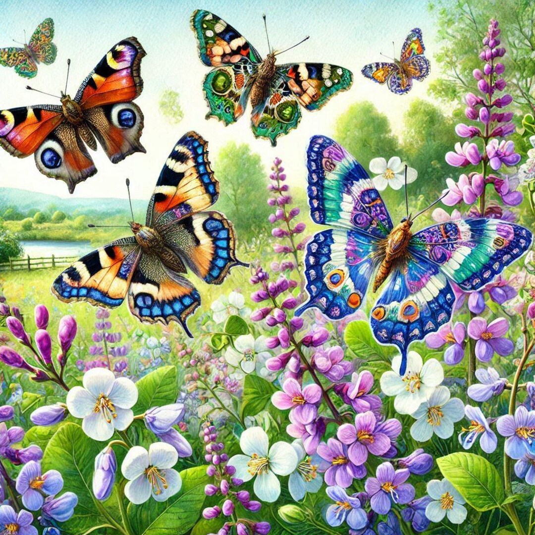 Butterflies Spring Pdf PDF Butterflies, Counted Cross Stitch Pattern, Summer Garden, Summer ...