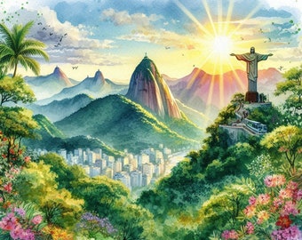 PDF Rio De Janeiro, Brazil, Counted Cross Stitch Pattern, Cross Stitch, Landscape Instant Download Digital format