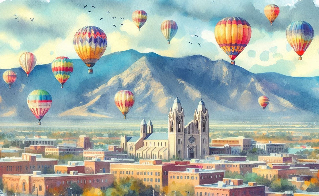 PDF Albuquerque, Air Balloons, Counted Cross Stitch Pattern, City