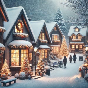 PDF Christmas Street Houses, Cross Stitch pattern, Christmas Storefront Village, Cross Stitch chart, Winter Landscape, PDF Instant Download
