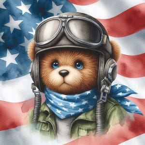 PDF USA Air Force Bear, Military Bear, Counted Cross Stitch Pattern, Kids Room Decor, Children Toys, Digital Chart, armed forces bear