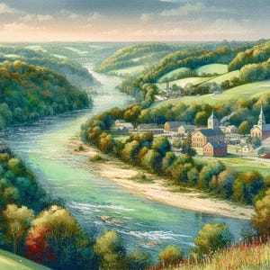 PDF Indiana State, Counted Cross Stitch Pattern, Landscape Instant Download Digital format