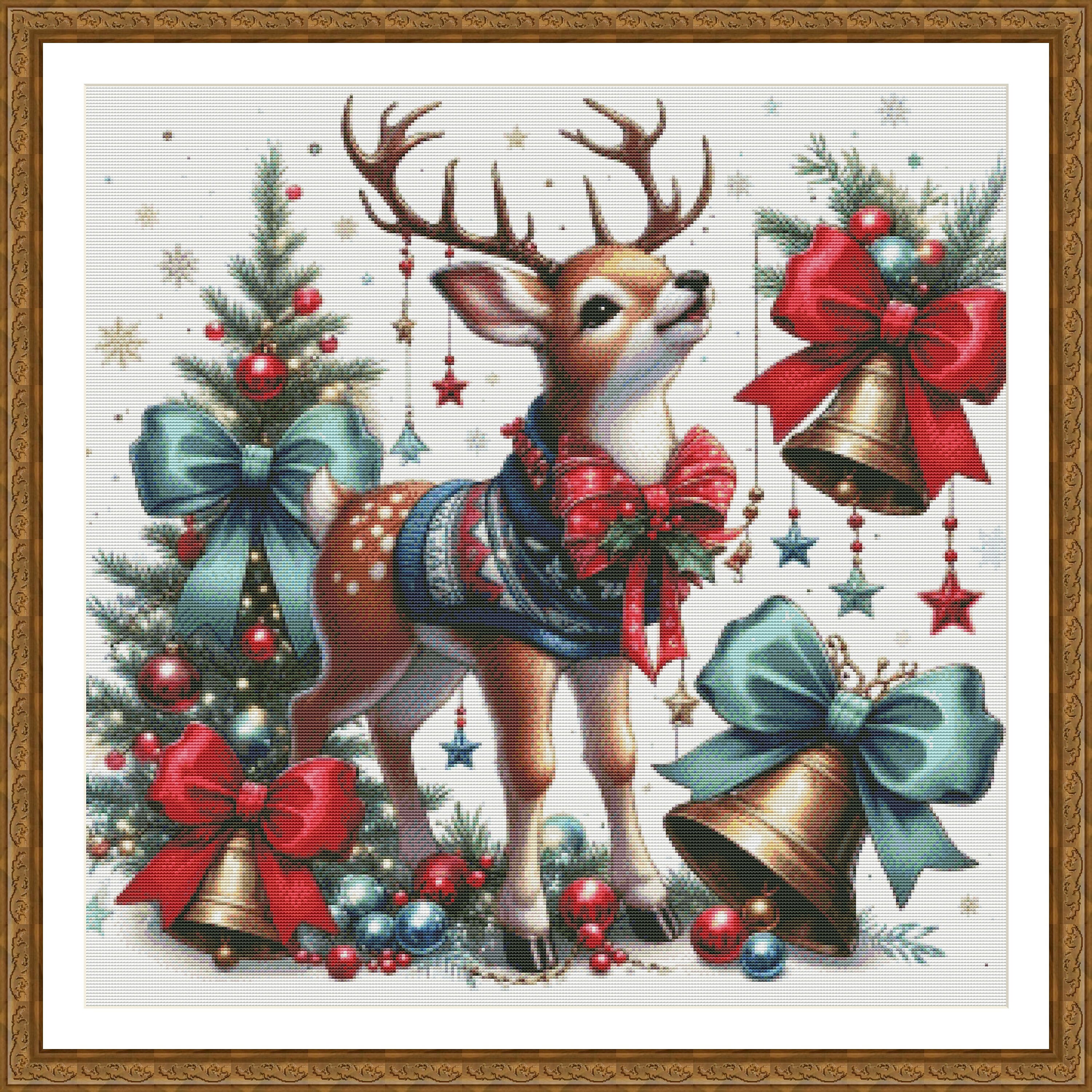 PDF Holiday Reindeer Winter Christmas Counted Cross Stitch Pattern ...