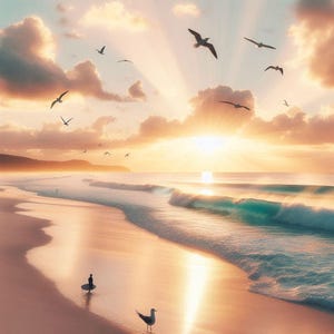 PDF Beach Sunrise Counted Cross Stitch Pattern Seascape Digital Cross Stitch Chart Seascape PDF Cross Stitch Pattern