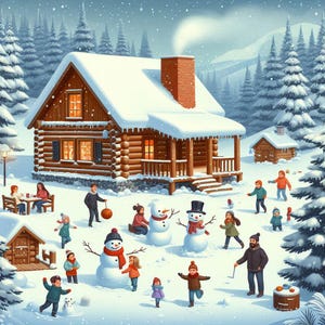 PDF Christmas Snow Village, Cross Stitch Pattern, Christmas Tree, Christmas Eve, Digital Format, Cross Stitch pattern, PDF Instant Download.