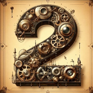 Pdf steampunk número 2, ponto cruz, padrão de tamanho grande, compatível com pdf, download digital instantâneo, impressão em cores 18ct bw