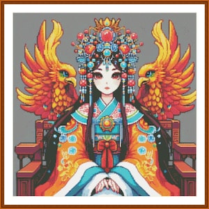 PDF Hua Dan Opera Counted Cross Stitch Pattern, Chinese Cross Stitch, Art design,  Instant Download Digital format