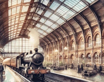 PDF London Railway Station, Europe City, Counted Cross Stitch Pattern, England City Landscape, Travel, Instant Download Digital format