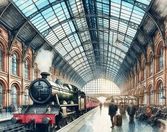 PDF London Railway Station, Europe City, Counted Cross Stitch Pattern, England City Landscape, Travel, Instant Download Digital format