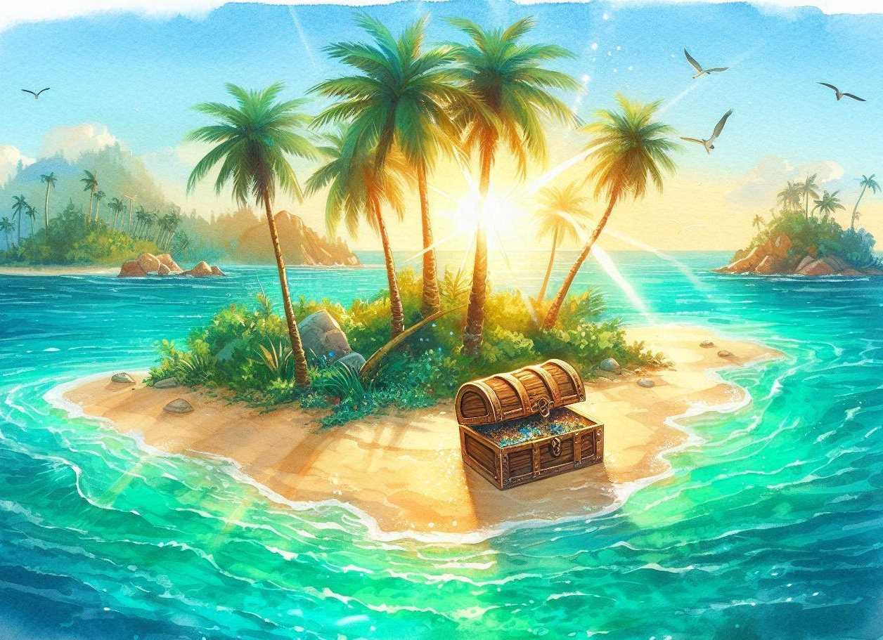 PDF トレジャーアイランド クロスステッチパターン 海景 デジタル