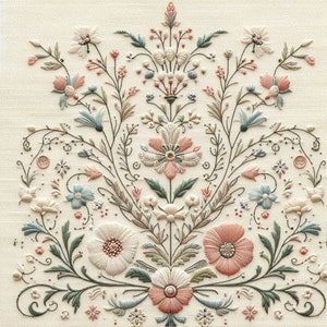 PDF Floral Motifs Counted Cross Stitch Pattern Digital X-stitch chart Vintage Instant Download Digital format