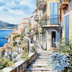 PDF Italy Europe Counted Cross Stitch Pattern, City Landscape Instant Download Digital format