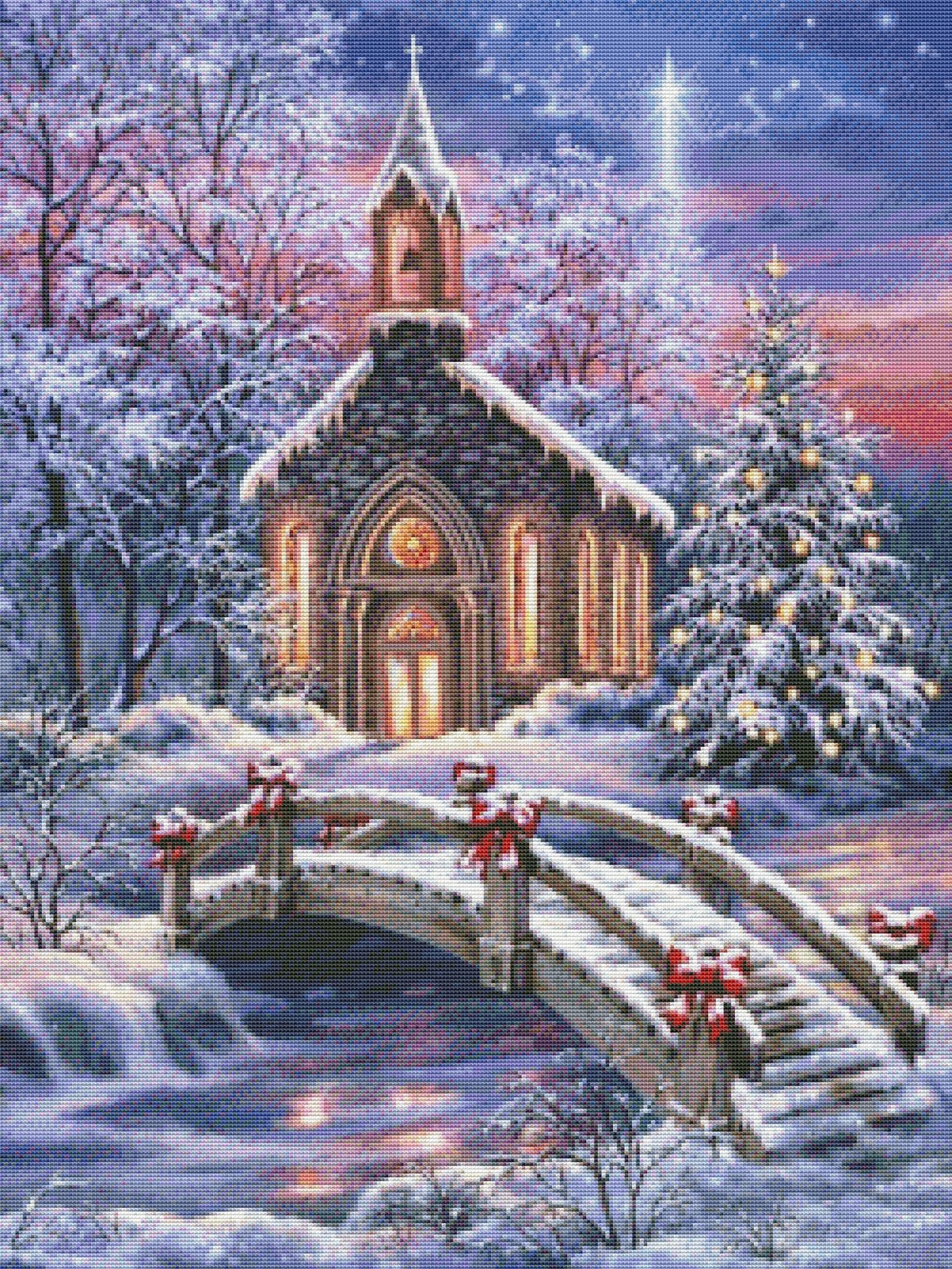 PDF Winter Night Cross Stitch Pattern, Snow Cross Stitch, Gift Design ...