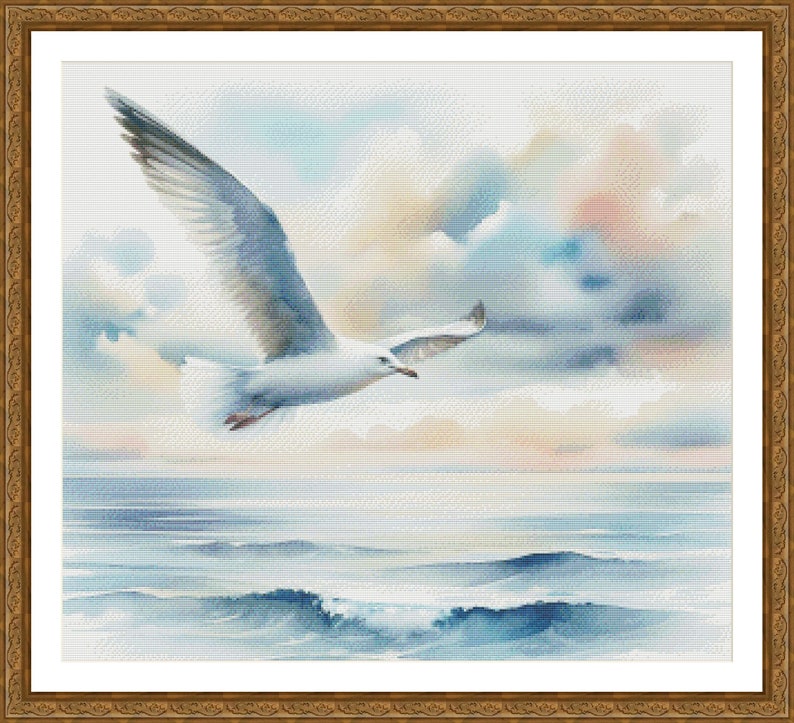 PDF Seagull Counted Cross Stitch Pattern Seascape Digital Cross Stitch ...