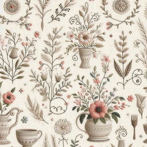 PDF Floral Motifs Counted Cross Stitch Pattern Digital X-stitch chart Vintage Instant Download Digital format