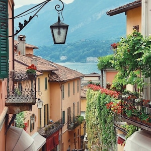 PDF Mountain View Street Europe Counted Cross Stitch Pattern, Landscape Instant Download Digital format