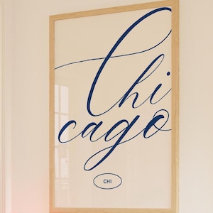 Chicago Wand Kunst Retro Chi Plakat Vintage Stadt Druck Chicago Wohnheim Dekor Stadtbild US Wahrzeichen Kunst Geschenk für Reiseliebhaber City Wall Wohnheim Kunst