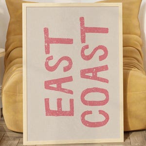 Ostküste Druck Küsten Cowgirl Dekor Küsten Wandkunst Text Poster Digitaldruck Küsten Cowgirl Ästhetik Trendy druckbare Wandkunst rosa