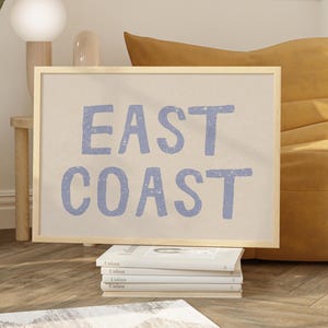 East Coast Print Coastal Cowgirl Decor Coastal Wall Art Text Poster Digital Print Coastal Cowgirl Aesthetic Trendy Printable Wall Art Blue