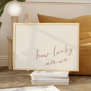 Trendy hoe gelukkig zijn we muurkunst horizontale poster neutrale kleur kust cowgirl nieuw huis cadeau house warming heden portiek kunst Y2K kunst