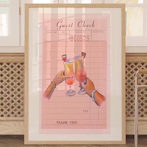 Sprawdź gościa, koktajl, wydruk, modny, sztuka kuchenna, plakat z alkoholem, wydruk wózka barowego, styl retro, wydruk, czek gościa, elegancki, koktajl, do wydrukowania