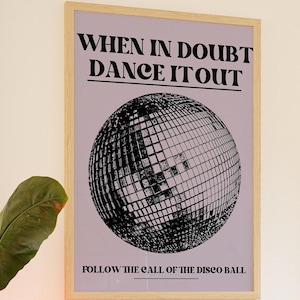 Quote Print When in Doubt Dance it Out Typography Wall Art Quote Art Print Dorm Decor Apartment Decor Colorful Art Print Printable Wall Art