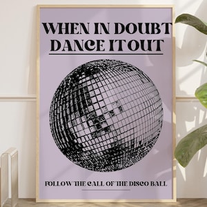 Quote Print When in Doubt Dance it Out Typography Wall Art Quote Art Print Dorm Decor Apartment Decor Colorful Art Print Printable Wall Art