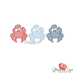 Crab Trio Embroidery Design, Ocean Crab Embroidery Design, Crab Sketch Fill Design, Ocean Sea Animal Embroidery Design