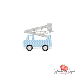 Mini Bucket Truck Embroidery Design – Utility Truck Sketch – Construction Vehicle Embroidery File – Machine Embroidery Digital Download