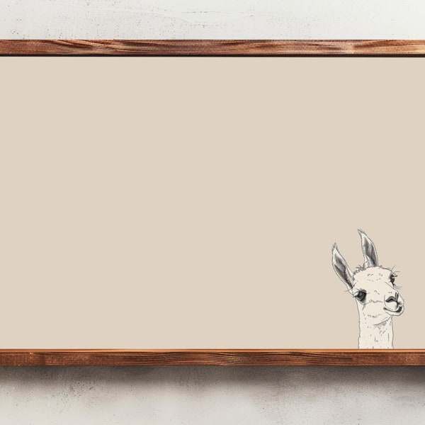 Samsung Frame TV Art | Cute Llama | Minimalist Neutral Art | Digital TV Wallpaper | Wall Art Download