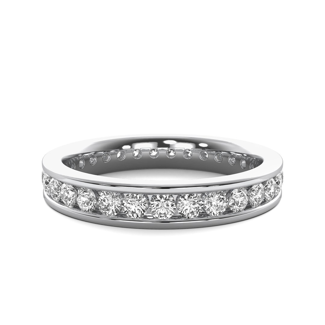 14kt Gold Lab Grown Diamond Eternity Wedding Band Ring - Etsy