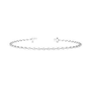 3.5 CTW Lab Grown Diamond Marquise Tennis Bracelet, 14k Solid gold Marquise Lab Grown Diamond Bracelet.