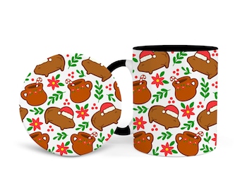 Puerquitos Christmas Mug and Coaster Set