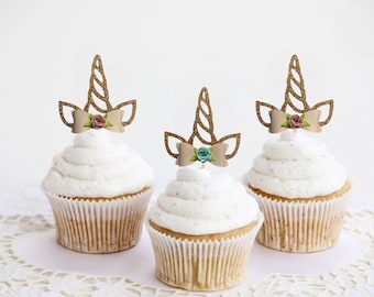 Unicorn cupcake toppers