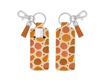 Pan dulce lip balm holder keychain