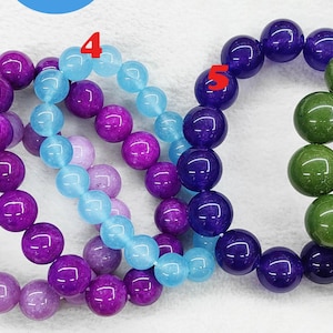 Nephrite Jade Beaded Bracelet: Multi-Color Gemstone Jewelry, 8 Inch