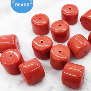 20pcs  Oranger AKA Red Coral Rondelle Beads, Red Coral Drum Barrel Abacuse wheel  10-20 mm spacer  beads for jewelry making