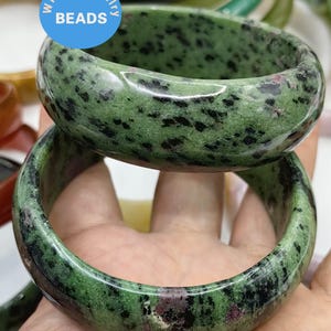 Ruby Epidote Sugilite  Jade,Red Avenuine, Moss Agate Gemstone woman man band bangle 54-64mm  Bangle Crystal, Wealth  Calming bracelet 1pcs