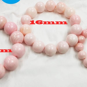 Large Genuine Pink Queen Conch Bracelet  Round Pears 4mm to 20mm jewelry  bracelet for gift