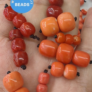 Vintage Chinese Natural Momo Coral bead Drum Barrel 6-12mm loose beads for jewelry making