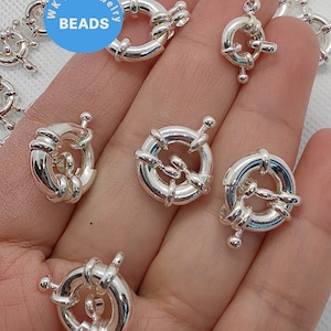 10PCS Stearling Silver Rose Gold Sterling Silver Spring Ring Clasp,18K Gold  Clasp 2 Strands, Clasp  Loop,Connector for Bracelet Necklace